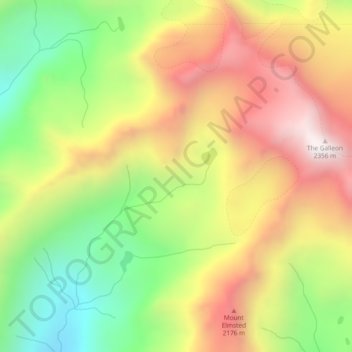 Mapa topográfico Babine Range, altitud, relieve