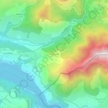 Mapa topográfico La Boustigue, altitud, relieve