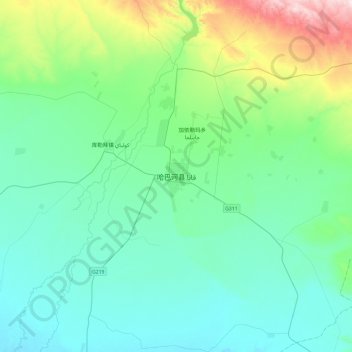 Mapa topográfico Kaba, altitud, relieve