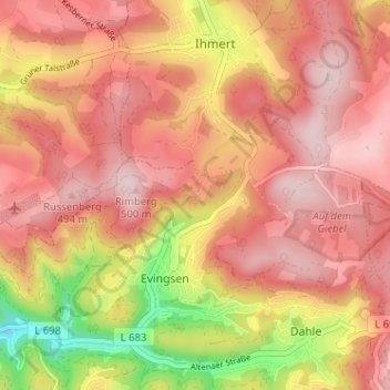 Mapa topográfico Scharpschnute, altitud, relieve