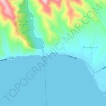 Mapa topográfico Banalo, altitud, relieve
