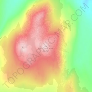 Mapa topográfico Hammastunturi, altitud, relieve
