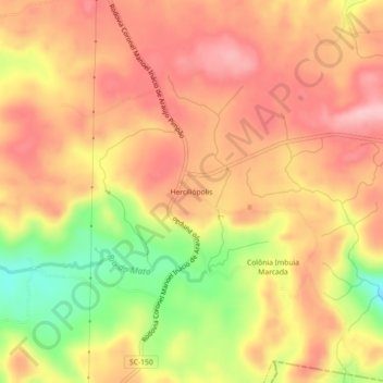 Mapa topográfico Herciliópolis, altitud, relieve