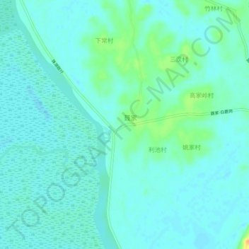 Mapa topográfico 聂家村, altitud, relieve