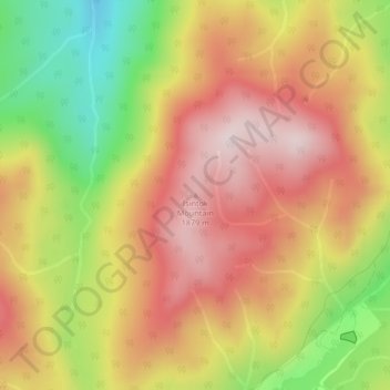 Mapa topográfico Isintok Mountain, altitud, relieve