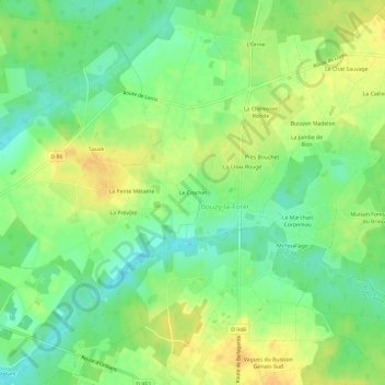 Mapa topográfico Le Crochet, altitud, relieve