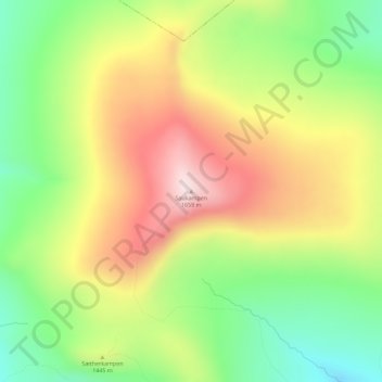 Mapa topográfico Saukampen, altitud, relieve