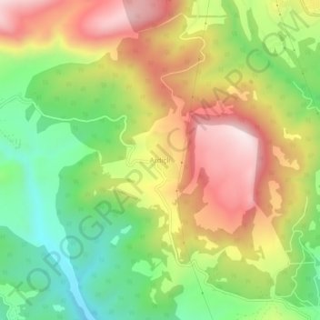 Mapa topográfico Ardıçlı, altitud, relieve