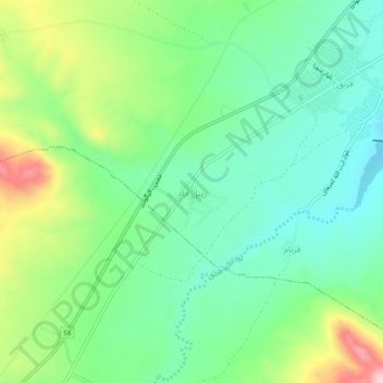 Mapa topográfico Zeynal Abad, altitud, relieve