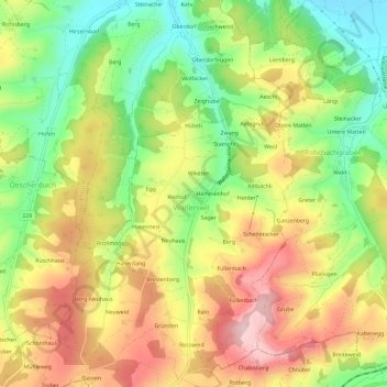 Mapa topográfico Gerbe, altitud, relieve