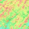 Mapa topográfico Heyuan, altitud, relieve