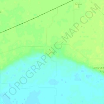 Mapa topográfico Jand, altitud, relieve