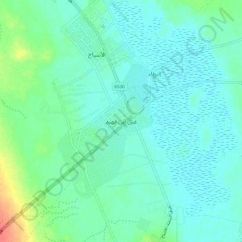 Mapa topográfico Ayn Ibn Fuhayd, altitud, relieve