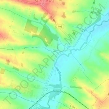 Mapa topográfico Carolin, altitud, relieve