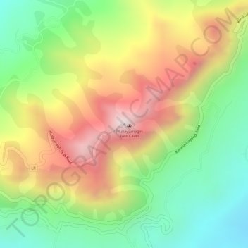 Mapa topográfico Mullayyanagiri, altitud, relieve