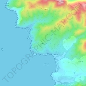 Mapa topográfico Stuppielli, altitud, relieve