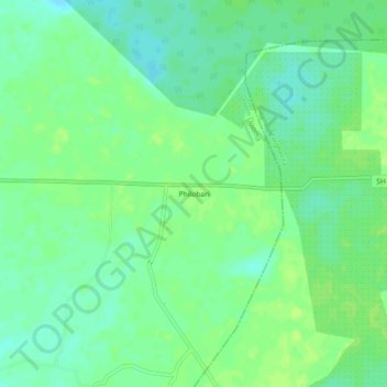 Mapa topográfico Philobari, altitud, relieve