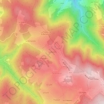 Mapa topográfico Le Plomb, altitud, relieve