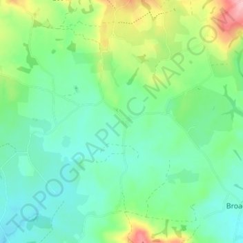 Mapa topográfico Shave Cross, altitud, relieve