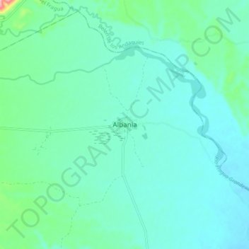 Mapa topográfico Albania, altitud, relieve