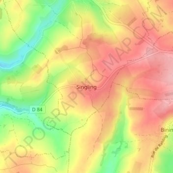 Mapa topográfico Singling, altitud, relieve