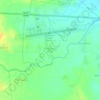 Mapa topográfico Rawatpura Toos, altitud, relieve