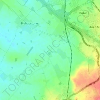 Mapa topográfico Marsh, altitud, relieve