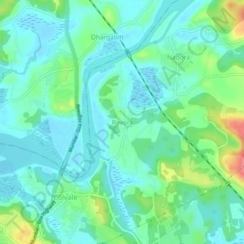 Mapa topográfico Revora, altitud, relieve