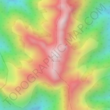 Mapa topográfico Cerro Paramillo, altitud, relieve