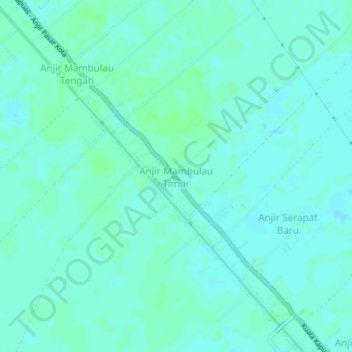 Mapa topográfico Anjir Mambulau Timur, altitud, relieve