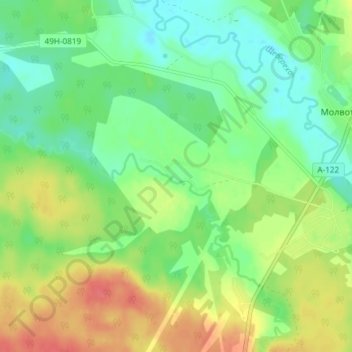 Mapa topográfico Быково, altitud, relieve