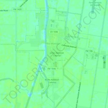 Mapa topográfico Lopez Colonia, altitud, relieve