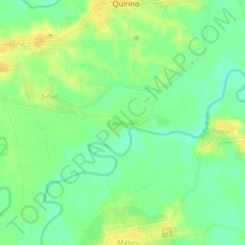 Mapa topográfico Cabaruan, altitud, relieve