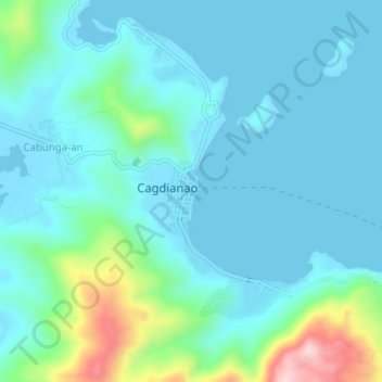 Mapa topográfico Poblacion, altitud, relieve