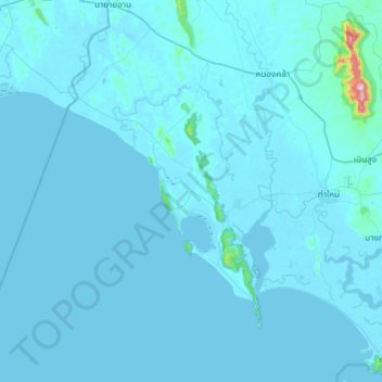 Mapa topográfico Sanam Chai, altitud, relieve