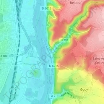 Mapa topográfico Saint-Adrien, altitud, relieve