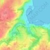 Mapa topográfico Pont Couennec, altitud, relieve