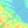Mapa topográfico Urbanna, altitud, relieve