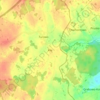 Mapa topográfico Kile, altitud, relieve