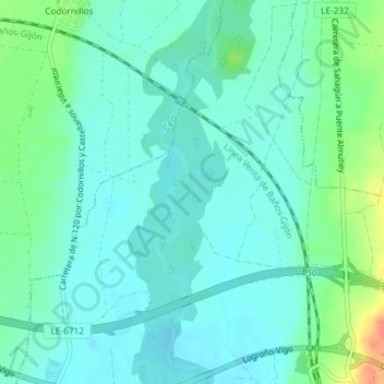 Mapa topográfico Matacuervos, altitud, relieve