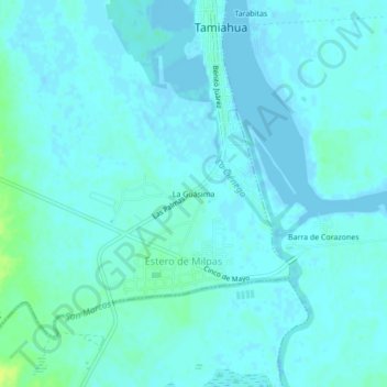 Mapa topográfico La Guásima, altitud, relieve