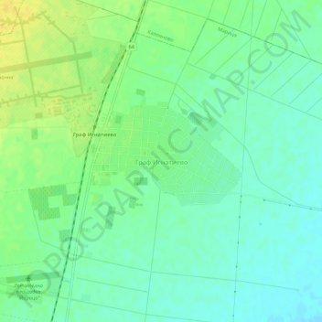 Mapa topográfico Graf Ignatievo, altitud, relieve