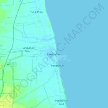 Mapa topográfico Panipahan, altitud, relieve