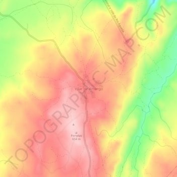 Mapa topográfico Vilar de Amargo, altitud, relieve