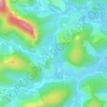 Mapa topográfico Córrego Monte Belo, altitud, relieve