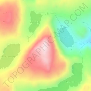 Mapa topográfico Håstarren, altitud, relieve