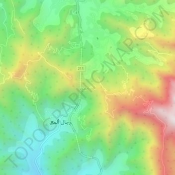 Mapa topográfico Ash Sha`bayn, altitud, relieve