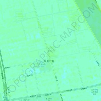 Mapa topográfico Zhouliangzhuang, altitud, relieve
