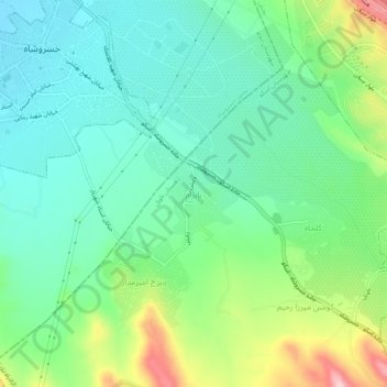 Mapa topográfico Bayram, altitud, relieve