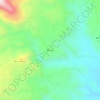 Mapa topográfico Kurra, altitud, relieve